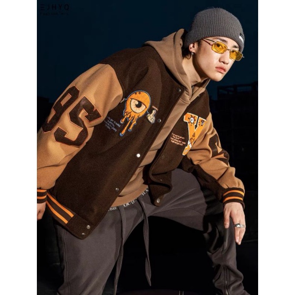 Áo Bomber  họa tiết thêu xù 2 lớp