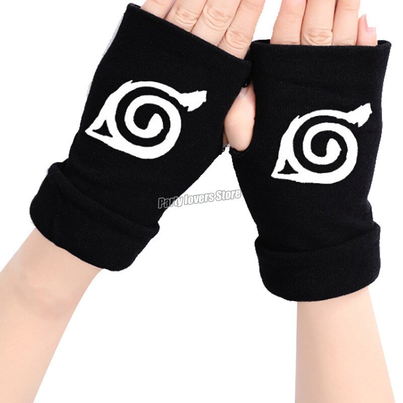Găng Tay Hở Ngón Cotton Dệt Kim Phong Cách Naruto Dành Cho Trẻ Em