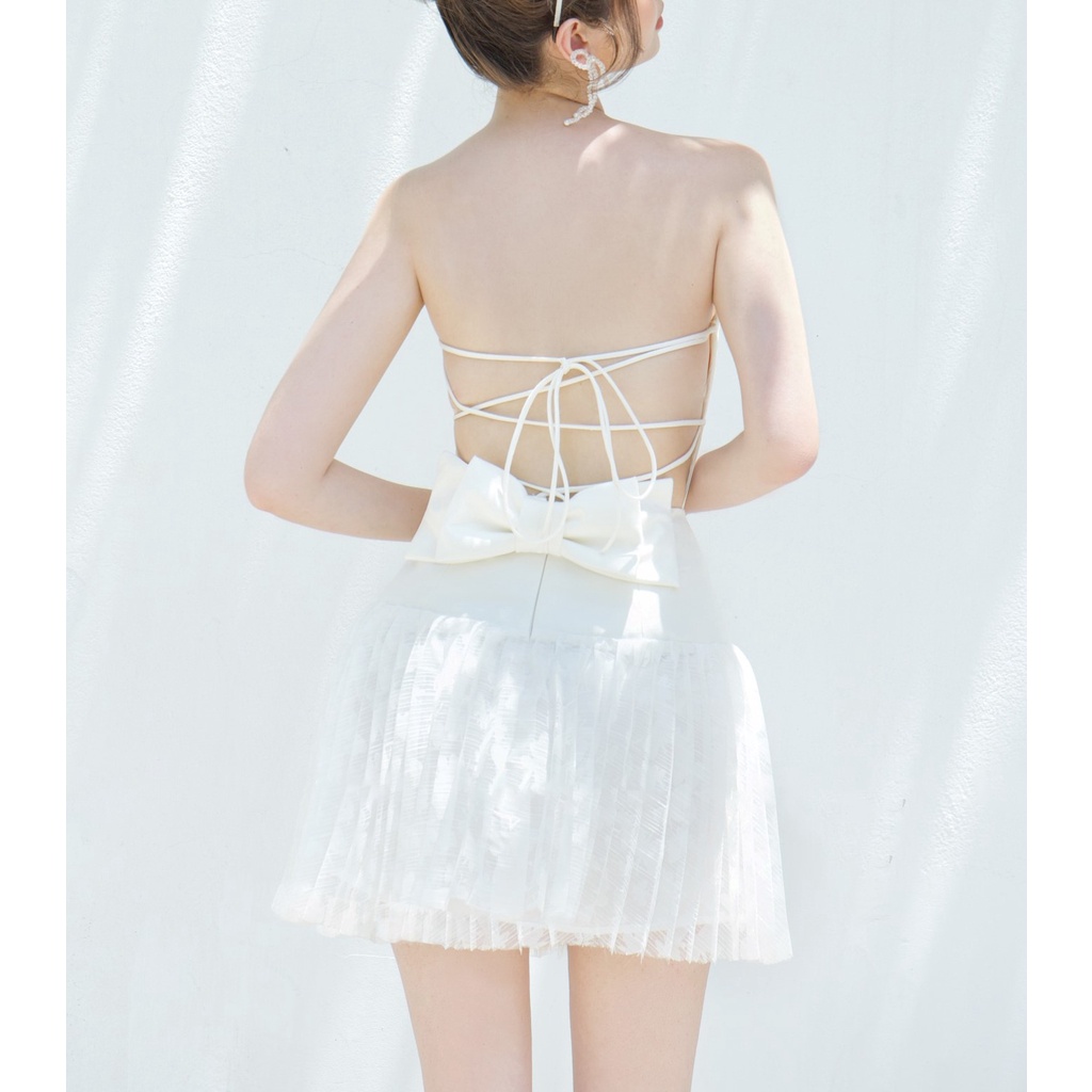 Đầm ren đi tiệc cưới thiết kế cúp ngực, dáng xòe, đan dây lưng (kèm ảnh feedback khách hàng)