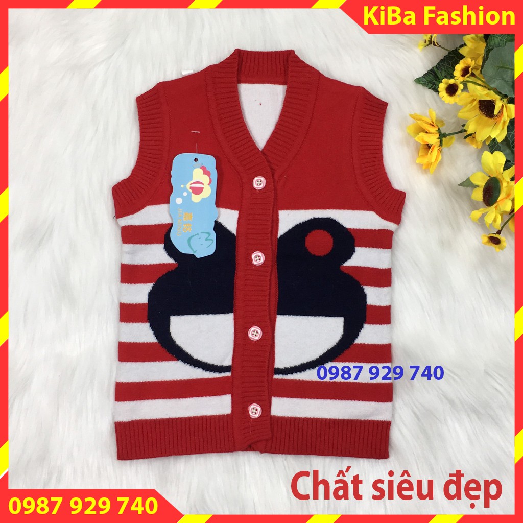 Áo gile len có cúc giữa cho bé trai và bé gái 4-10kg