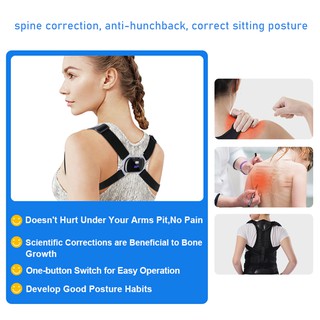 Adjustable Intelligent Posture Support Trainer Smart Posture Corrector Upper Back Brace Clavicle Support for Men and Women doosl
