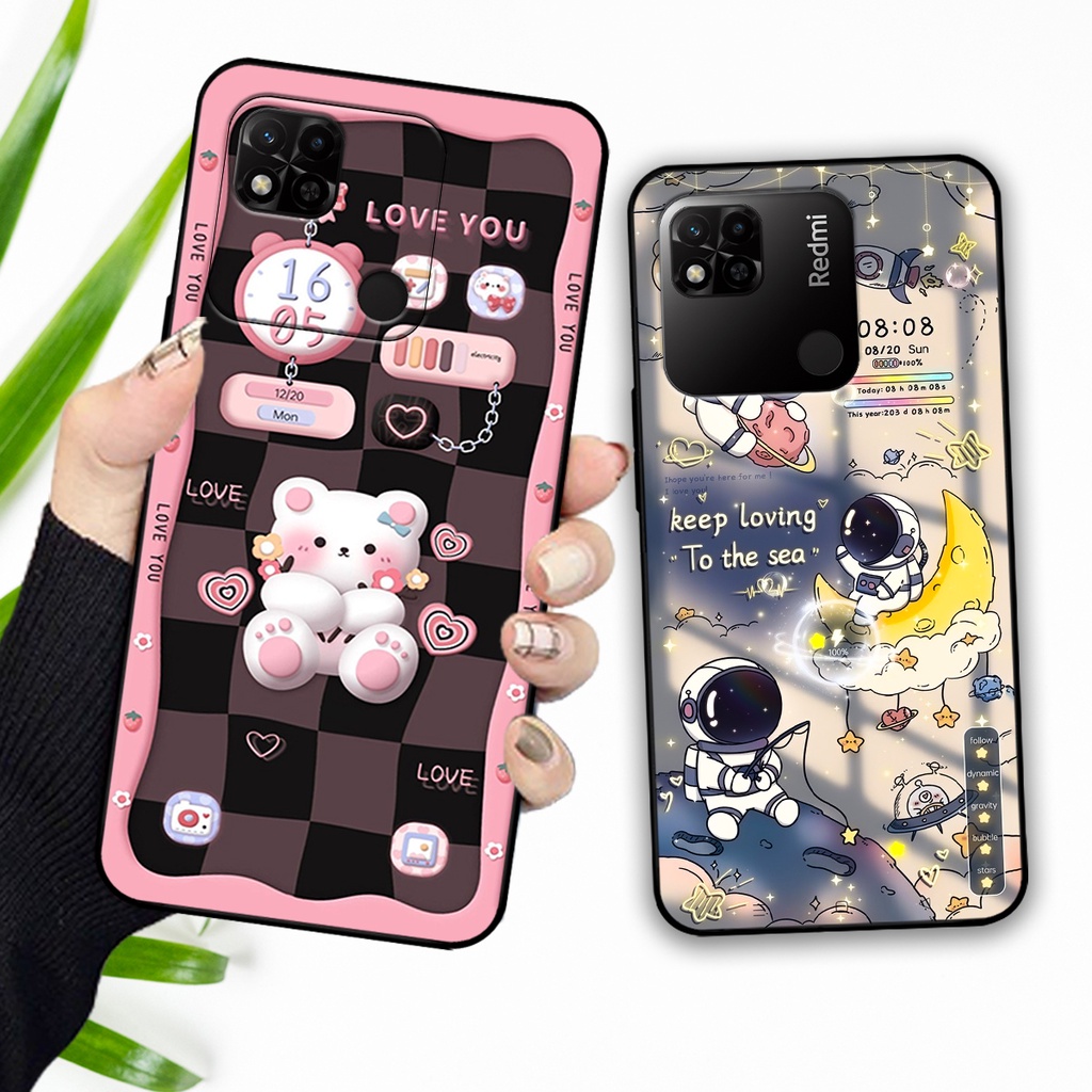 Ốp lưng Redmi 10C - Redmi 10A hình gấu, vũ trụ ngân hà chibi. ốp chống sốc bền đẹp