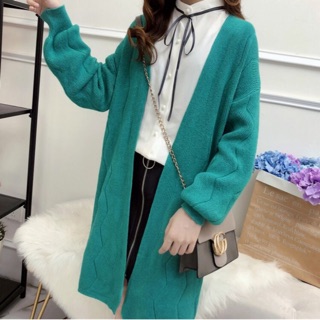 Order (10-15 ngày)  - Áo khoác len cardigan dáng dài AL04 - Hình thật