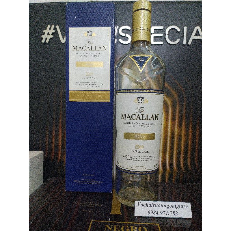 vỏ chai rượu MACALLAN GOLD, QUEST, LUMINA