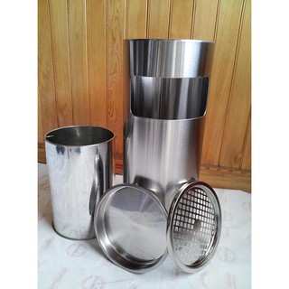Thùng rác inox A35-A (có gạt tàn thuốc lá)