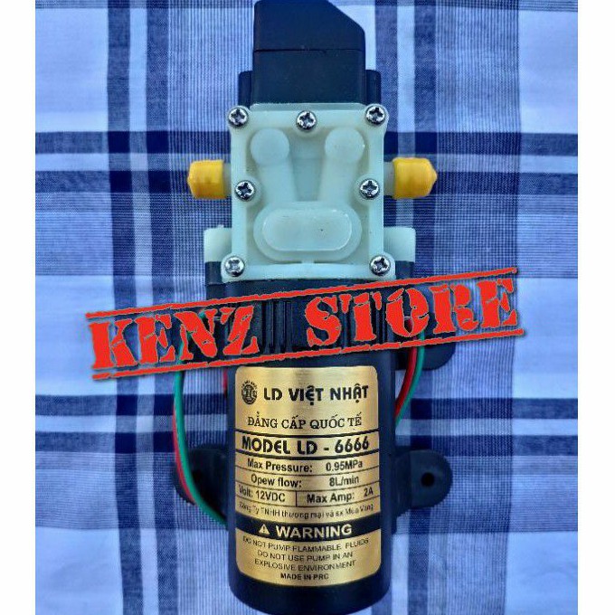 Máy bơm mini 12v VIỆT NHẬT đầu trắng cao cấp- Máy bơm cao áp mini 12v