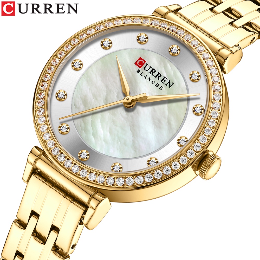 Đồng hồ nữ CURREN Thương hiệu gốc Thời trang Thể thao thông thường Thạch anh Thép không gỉ Chống thấm nước 9087X