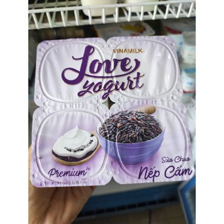 [DATE MỚI]Sữa Chua Ăn Love Yogurt Nếp Cẩm - Vỉ 4 Hộp 100g