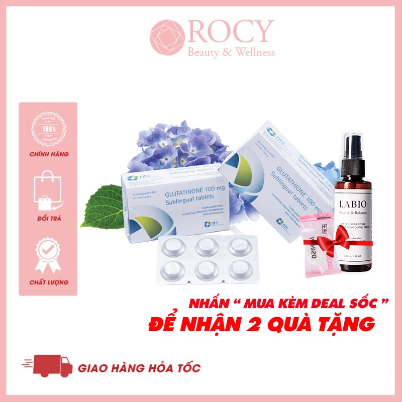 Viên Ngậm Trắng Da Dưới Lưỡi Glutathione 100mg Nhập Khẩu Italy