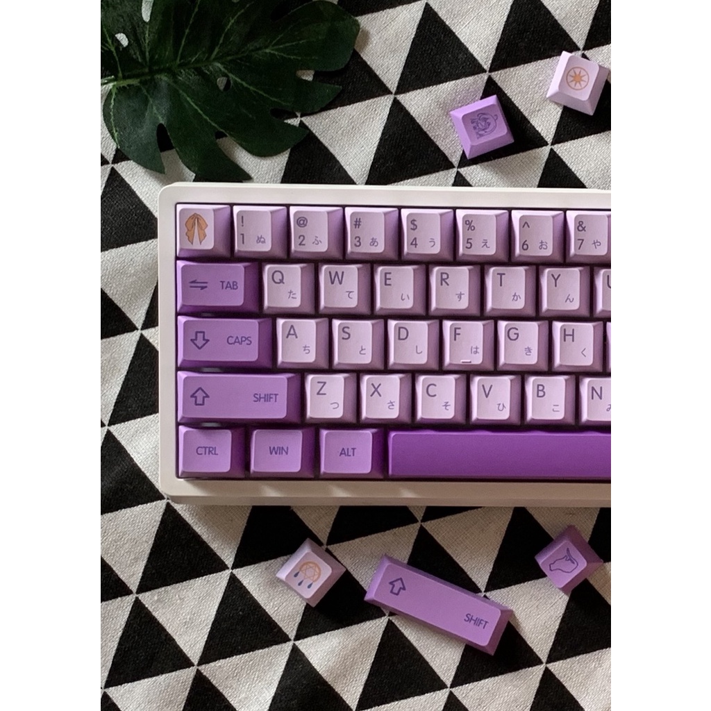 Keycaps PBT Chibichibi Cherry Profile 126 Nút Dành Cho phím cơ