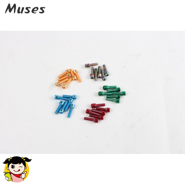 Muse07 Set 6 đinh vít M5*18MM nhiều màu mạ titan chuyên dụng cho tay lái cho xe đạp MTB
