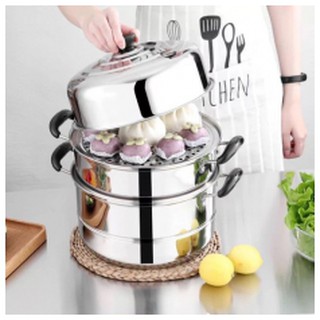 Nồi Hấp Inox 3 Tầng Hấp Bánh Bao Ngon
