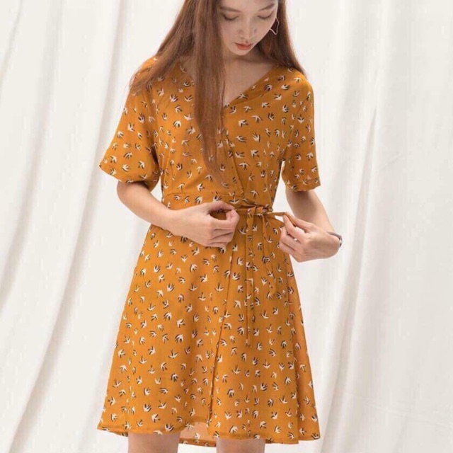 Đầm Maxi Vạt Chéo Cột Eo