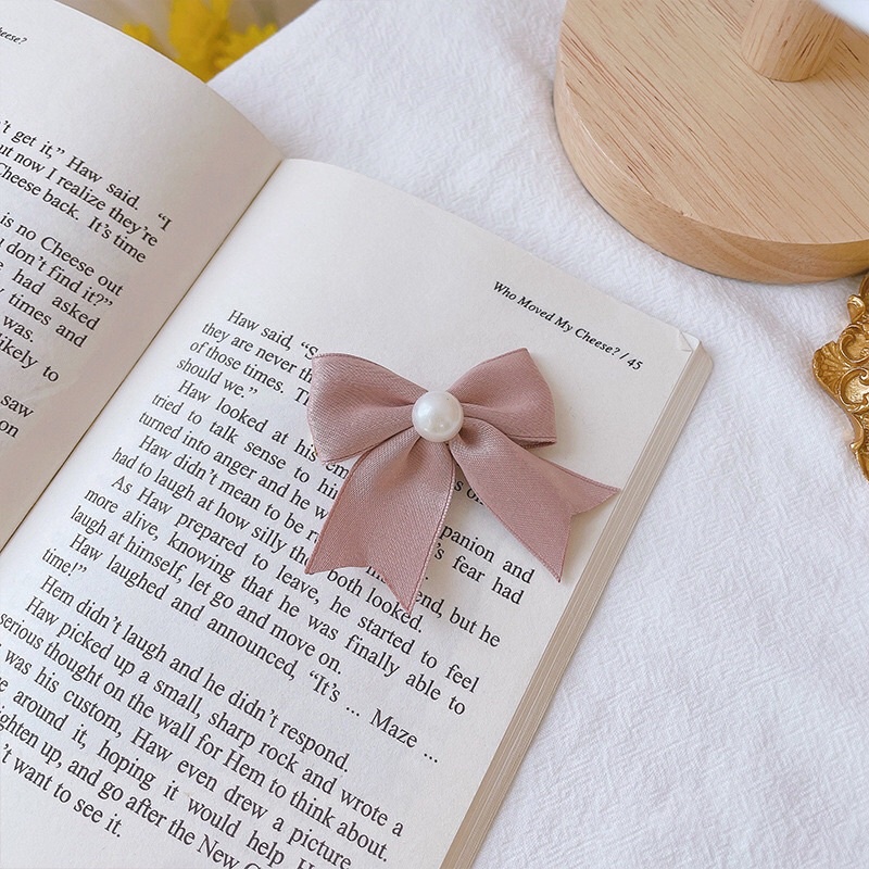 Kẹp Tóc Nơ Đính Ngoc Trai Thời Trang Xinh Xắn Cho Nữ