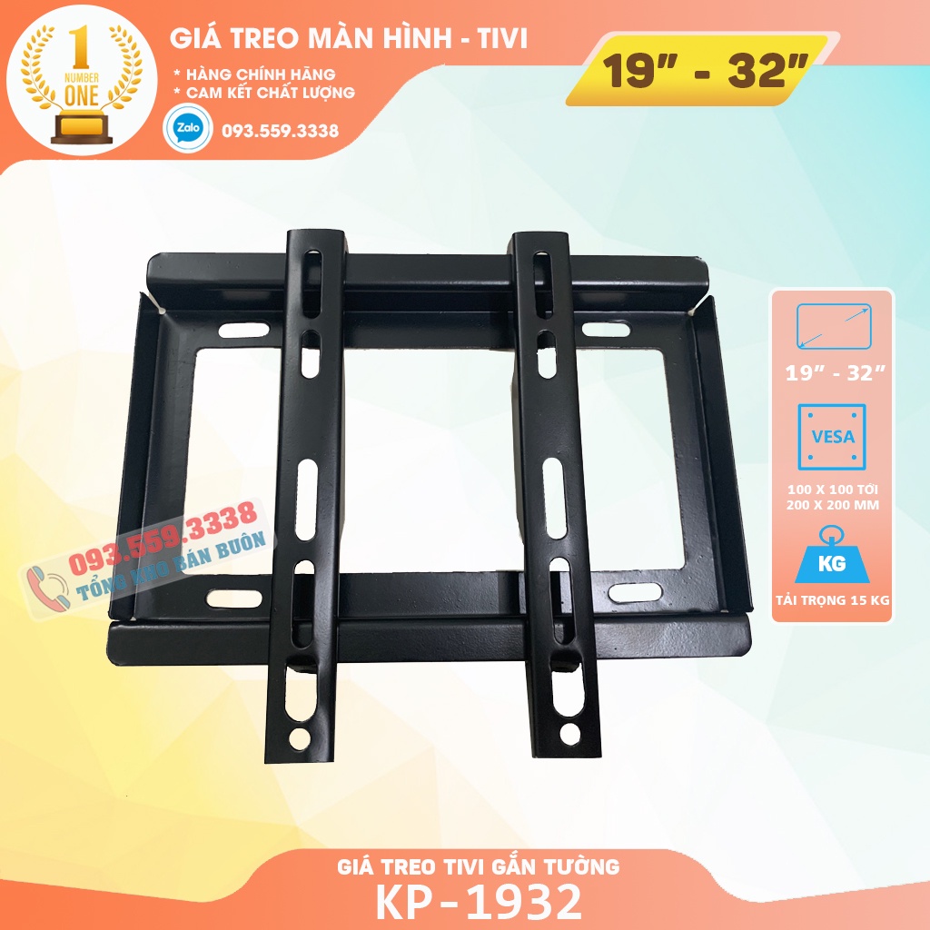 Giá Treo Tivi Thẳng Tường KP1932 19 - 24 - 27 - 32 Inch - Khung Treo Tivi Cố Định Siêu Sát Tường