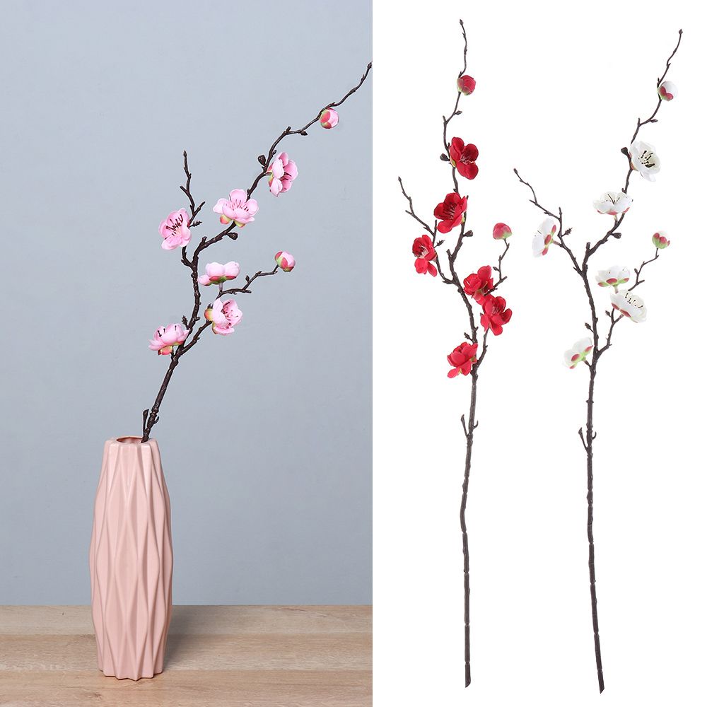 Nhánh hoa mận nhân tạo bằng lụa phong cách Trung Hoa độc đáo trang trí nhà cửa