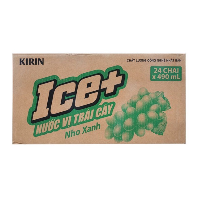 THÙNG 24 CHAI NƯỚC TRÁI CÂY ICE+ HƯƠNG ĐÀO 490ML