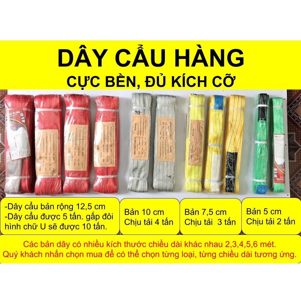 Dây cáp vải cẩu hàng siêu bền.