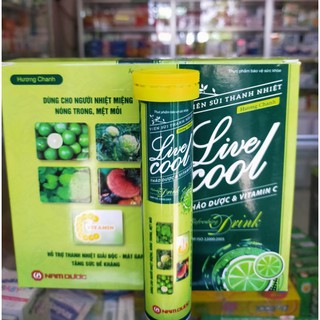 Sủi thanh nhiệt Live cool của Nam Dược_ giải độc, mát gan, tăng sức đề kháng( tuýp 16 viên)