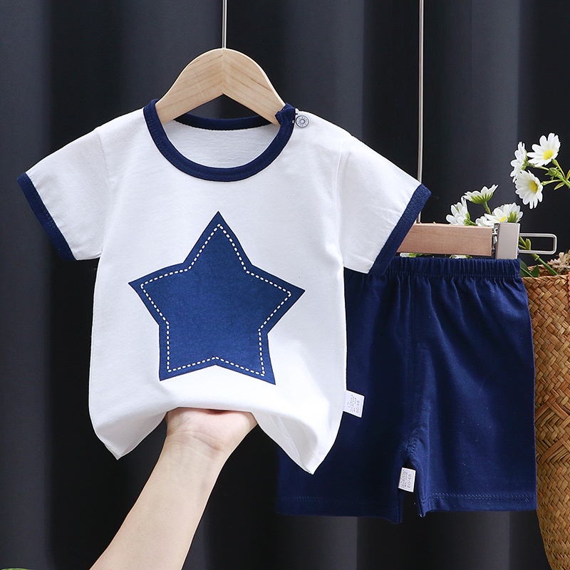 Áo thun SANITKUN tay ngắn in họa tiết hoạt hình phong cách Hàn Quốc thời trang mùa hè cao cấp cho bé