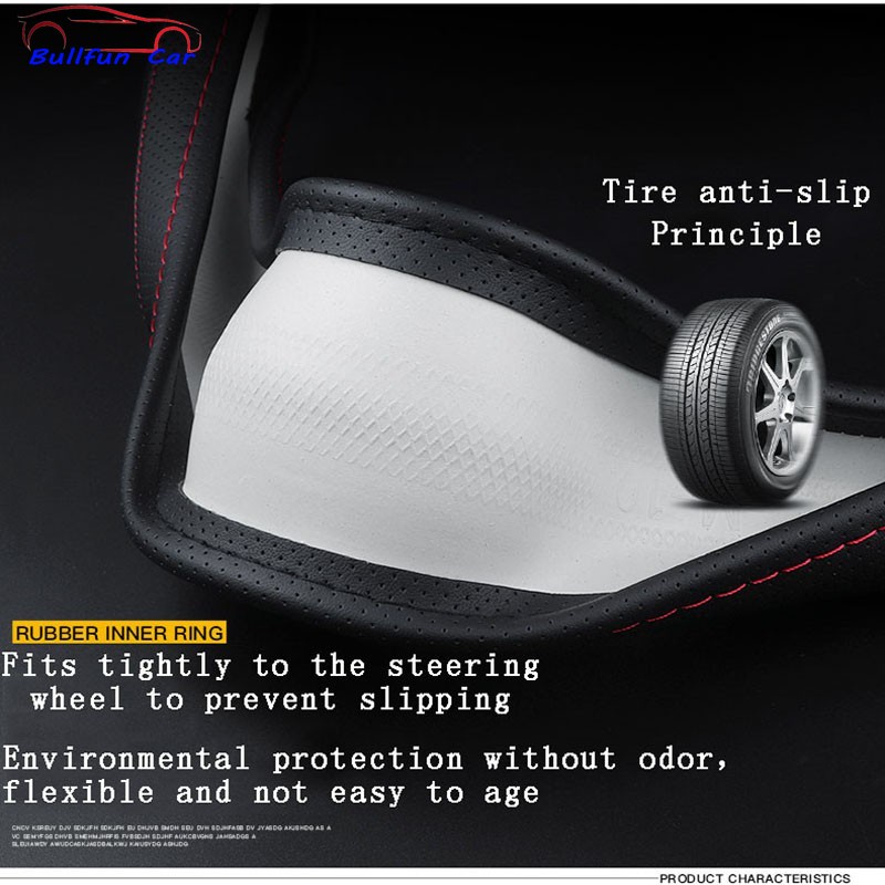 Ốp bọc vô lăng xe hơi bằng da thoáng khí 38cm cho Mazda 2 3 5 6 8 CX5 CX7 CX3 CX9 RX MX CX30