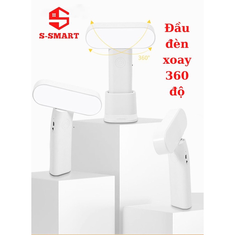 Đèn đọc sách đầu giường, đèn xoay 360 độ, pin 3600mah, tặng kèm củ sạc + dây sạc