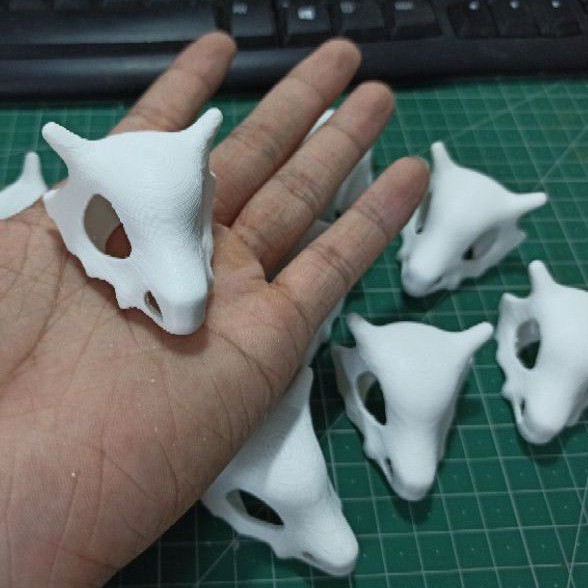 Móc khoá đầu lâu mini Cubone, decor mini, trang trí tiểu cảnh