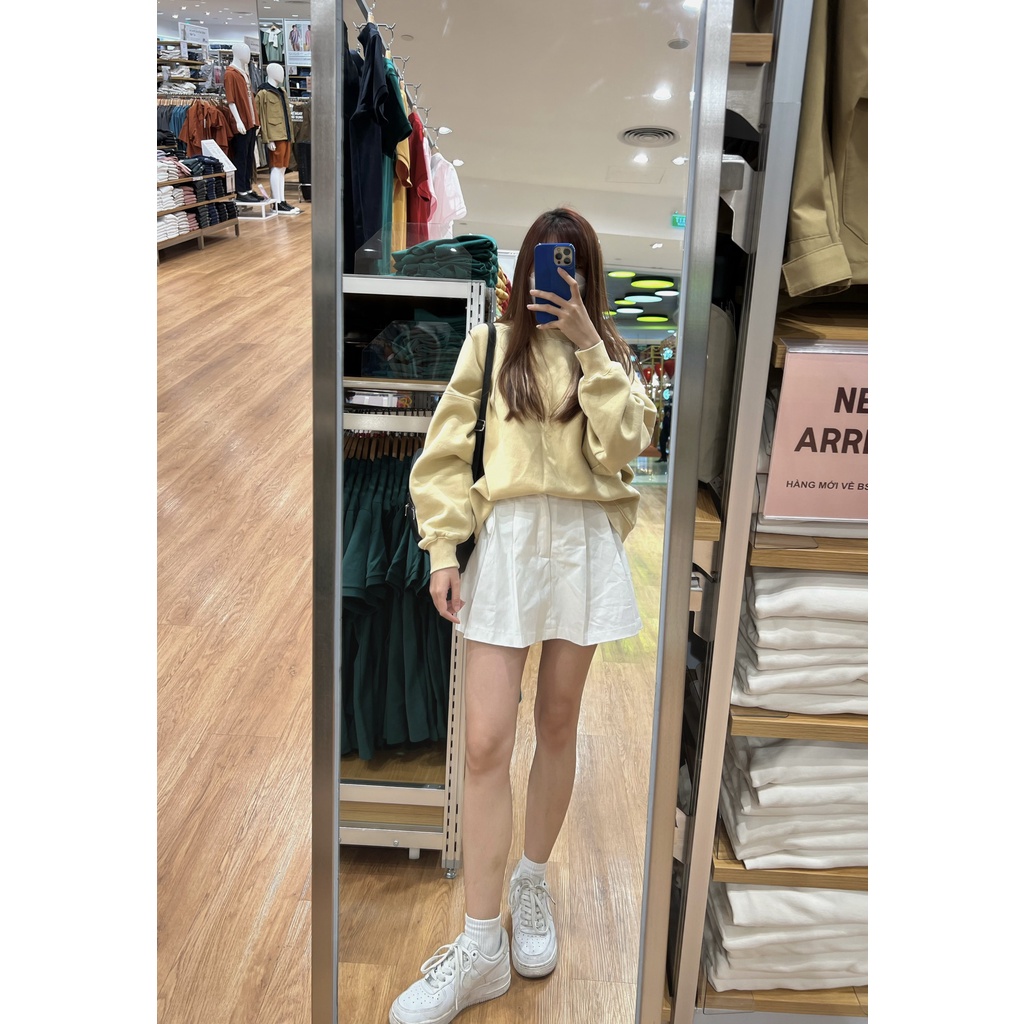 (Hàng có sẵn) Chân váy KAKI XẾP LY dáng Hàn Quốc dáng A trẻ trung, có lót quần.