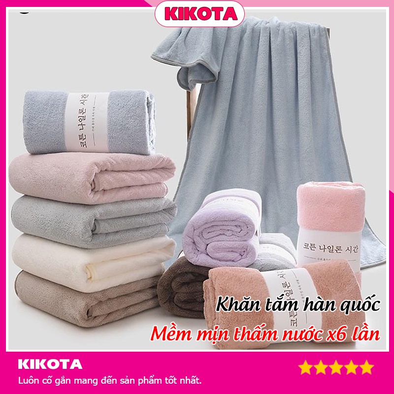 Khăn tắm xuất Hàn Quốc cao cấp, size lớn 70x140cm - Siêu mềm mịn, siêu bền