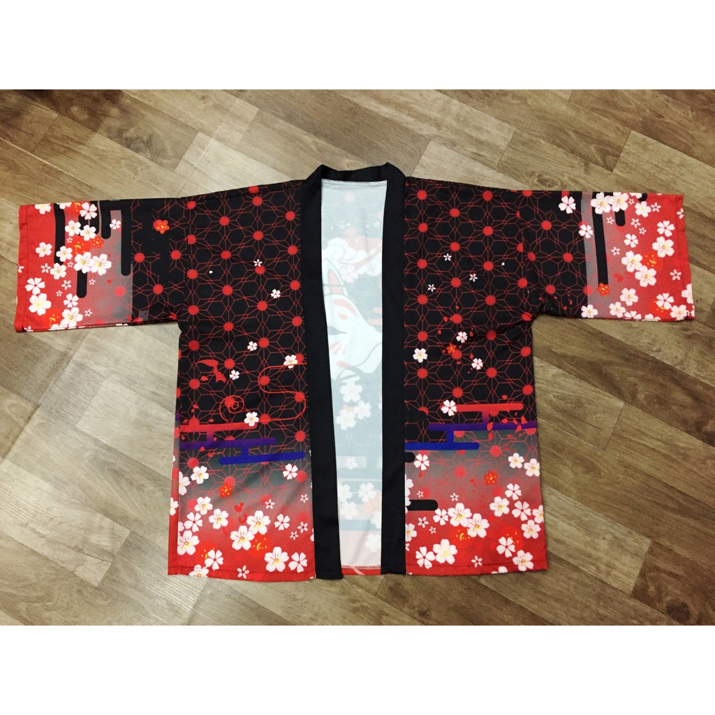(CÓ SẴN chuẩn form HAORI) Áo khoác kimono haori cáo thần hoa anh đào | BigBuy360 - bigbuy360.vn