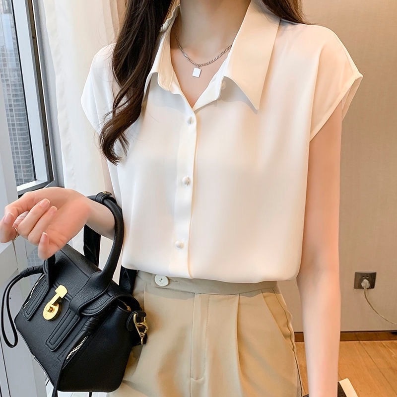 Áo Sơ Mi chiffon Mỏng Tay Ngắn Thời Trang Mùa Hè Dành Cho Nữ 2022