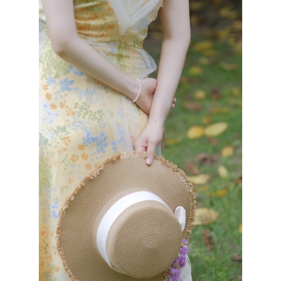 Váy hoa phối dây voan