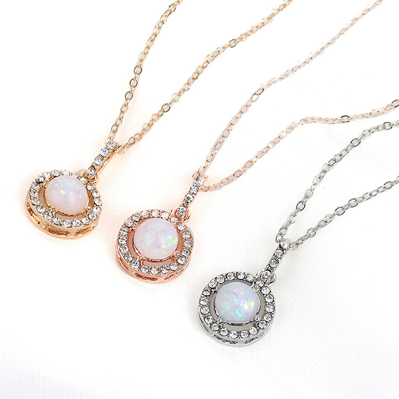 vòng cổ Mặt Đá Opal Thời Trang Cho Nữ