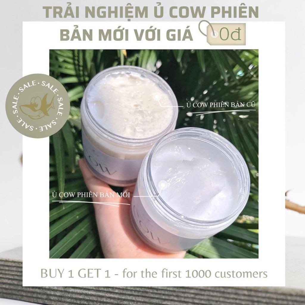 [MUA 1 Ủ TẶNG 1 Ủ] Ủ TÓC COW (kem ủ/xả sữa bò) [New Version 2021] 🎁 Tặng 1 mũ chùm tóc