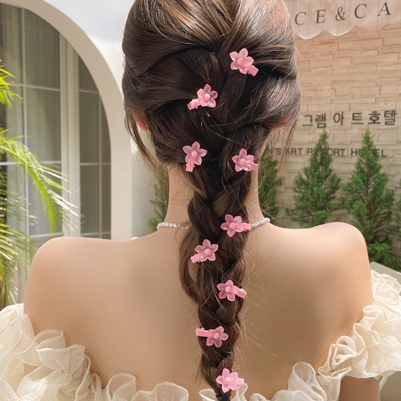 Set 10 Kẹp Tóc Hoa Nhiều Màu Dễ Thương