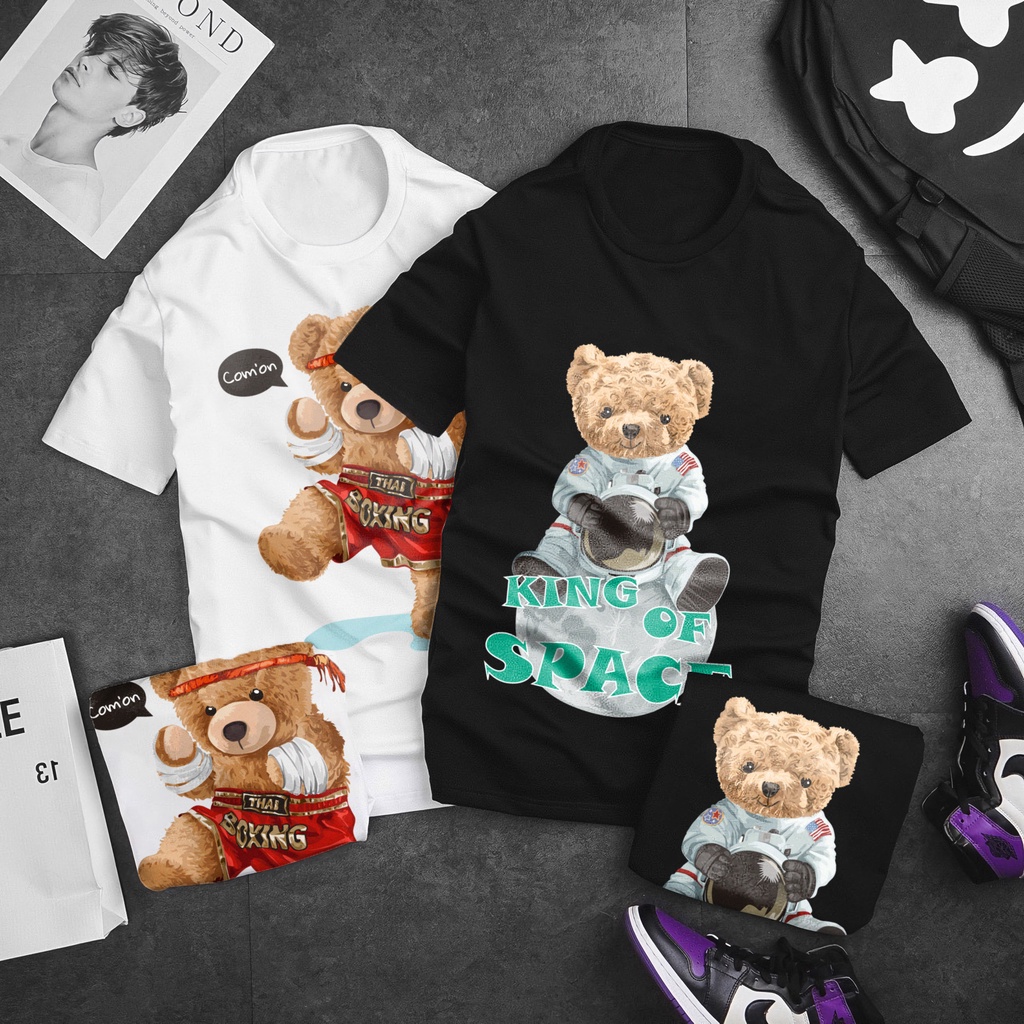 Áo thun nam cổ tròn GẤU BEAR NHIỀU MẪU ngắn tay cotton 100% KENSTORE89 ATK009