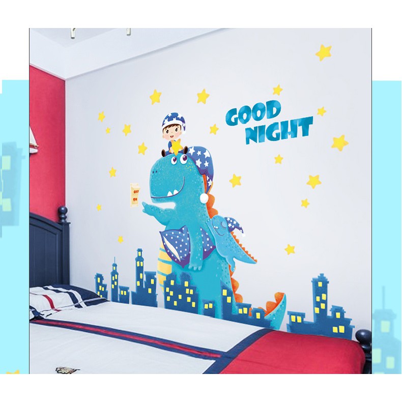 Decal dán tường Khủng long tắt đèn A54 - Decal dán tường Hàn Quốc | BigBuy360 - bigbuy360.vn