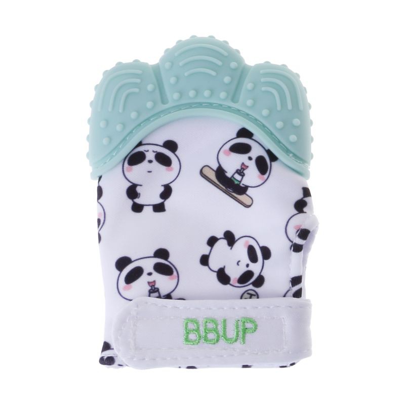 Baby Teether Gloves Panda Cute Cartoon Convex Silicone BPA Free Chew Oral Care