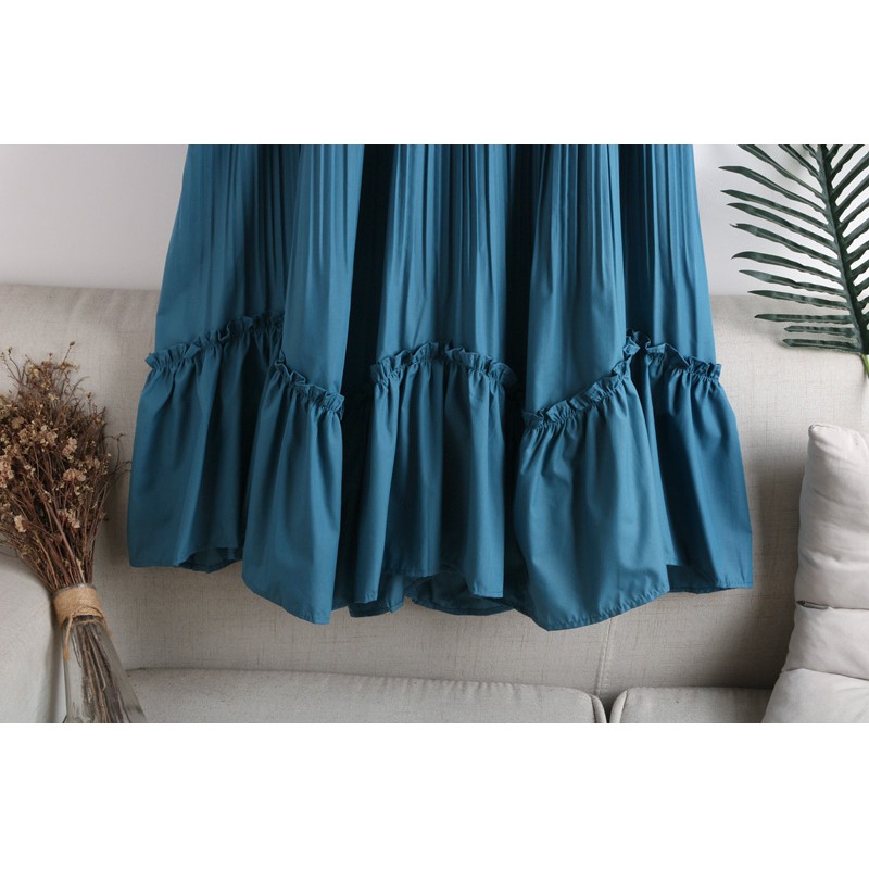 Chân Váy Midi - SALA - Nhúng Ly Thiết Kế Cánh Hoa - phong cách Vintage | BigBuy360 - bigbuy360.vn