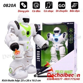 Robot Police - Robot cảnh sát thông minh 0820A: Dùng pin, có đèn, nhạc