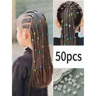 Bộ 50 Bím Tóc Bẩn Cho Trẻ Em Khóa Nhôm Kẹp Tóc Bé Gái Bện Tóc Hợp Thời Trang Bím Tóc Trang Trí Phụ Kiện Khóa Dạo Phố Khiêu Vũ Mũ-Thời Trang Trẻ Em