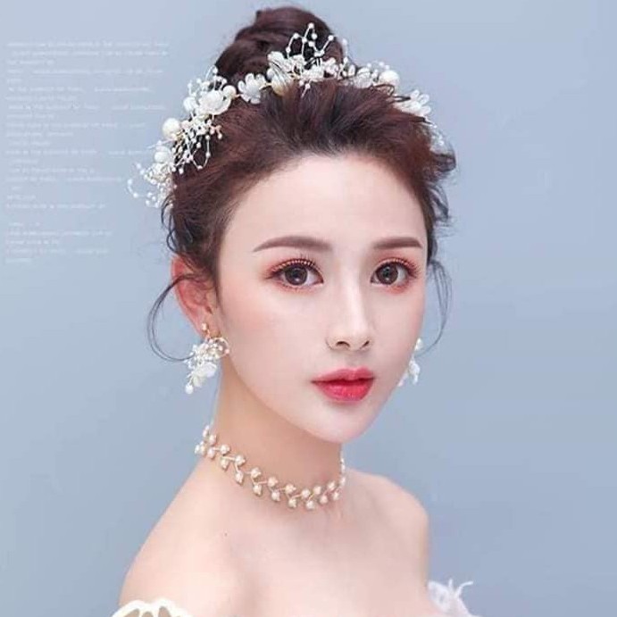 Bờm ngọc siêu xinh kèm bông tai giá 120k