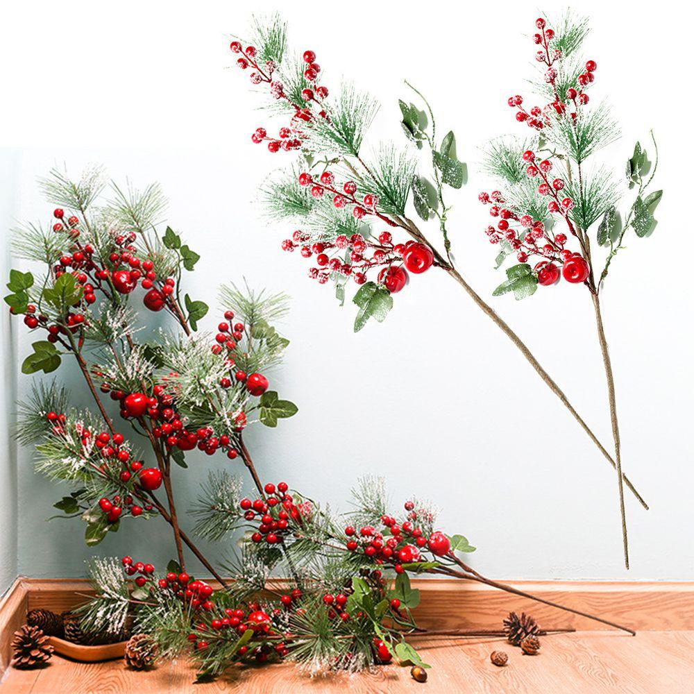 Cành Cây Giả Trang Trí Nhà Cửa Sinh Động|Quả Berries Đỏ Nhân Tạo