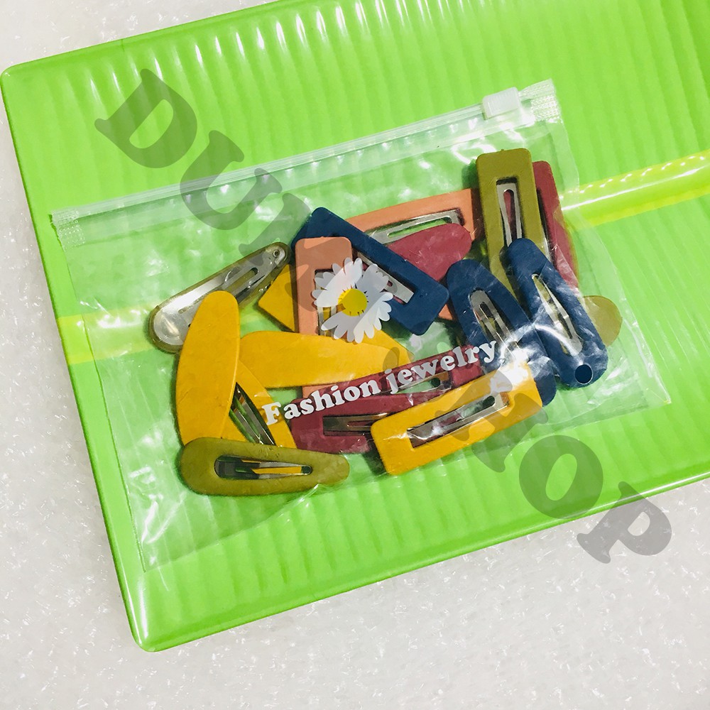 Túi Zip 20 Kẹp Mái Nhiều Màu Sắc Đơn Giản Cho Bé Yêu - Dumi Shop
