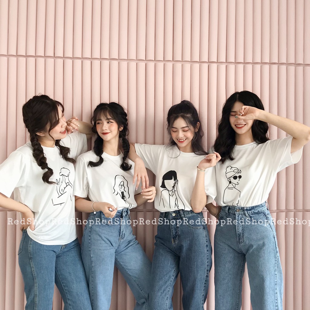 Áo Thun Nhóm Nam Nữ Nhiều Màu Tay Ngắn Cổ Tròn Nhiều Hoạt Tiết Vải Cotton Cao Cấp REDSHOP | BigBuy360 - bigbuy360.vn