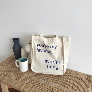 Túi tote vải màu be Favorite