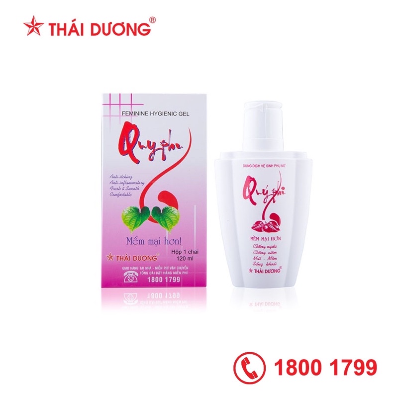 Dung dịch vệ sinh phụ nữ Quý Phi 120ml của Sao Thái dương - ddvs nước rửa phụ khoa từ trầu không