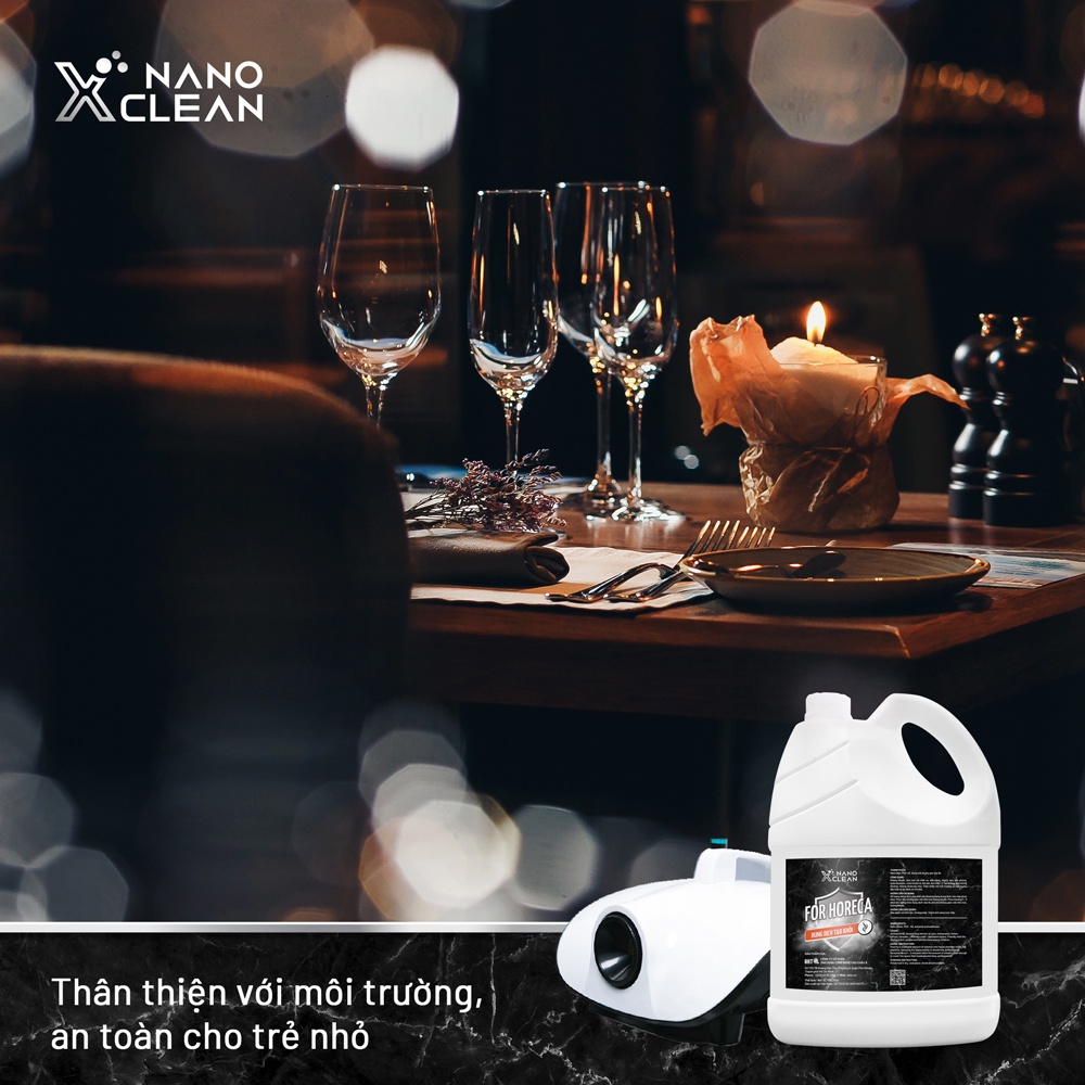 Dung dịch tạo khói, phun khói Nano Xclean For Horeca - khử Mùi ô tô, nhà hàng, bếp, khách sạn, phòng kín (combo 5L&amp;1L)