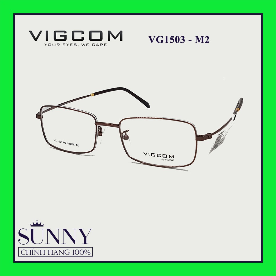 Gọng kính nam nữ thời trang Vigcom VG1503 nhiều màu chính hãng, thiết kế dễ đeo bảo vệ mắt