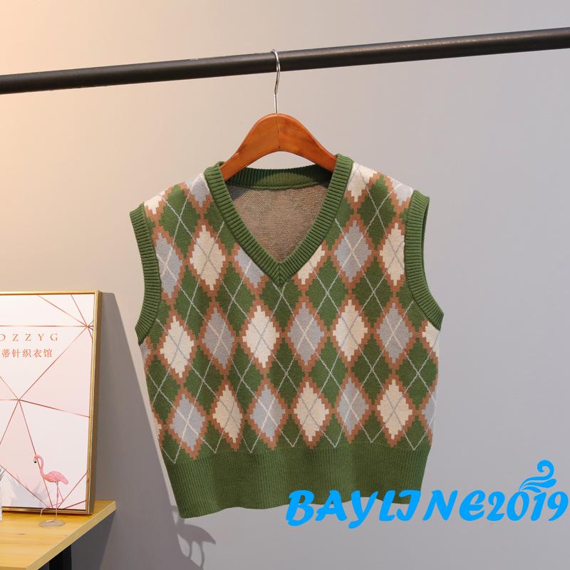 Áo Len Cổ V Không Tay Thời Trang Nữ